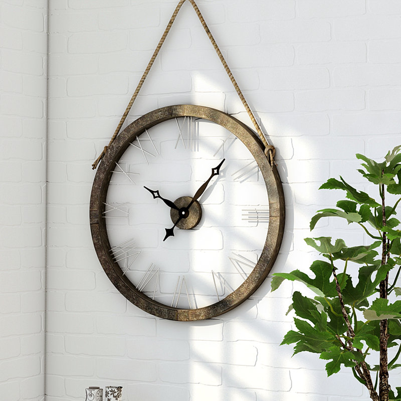 Oversized Hung On Rope 36" Wall Clock & Reviews Birch Lane